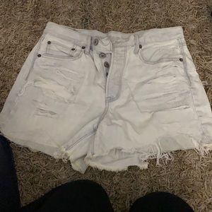 American Eagle White Wash Jean Shorts